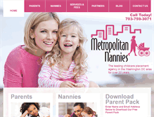 Tablet Screenshot of metropolitannannies.com